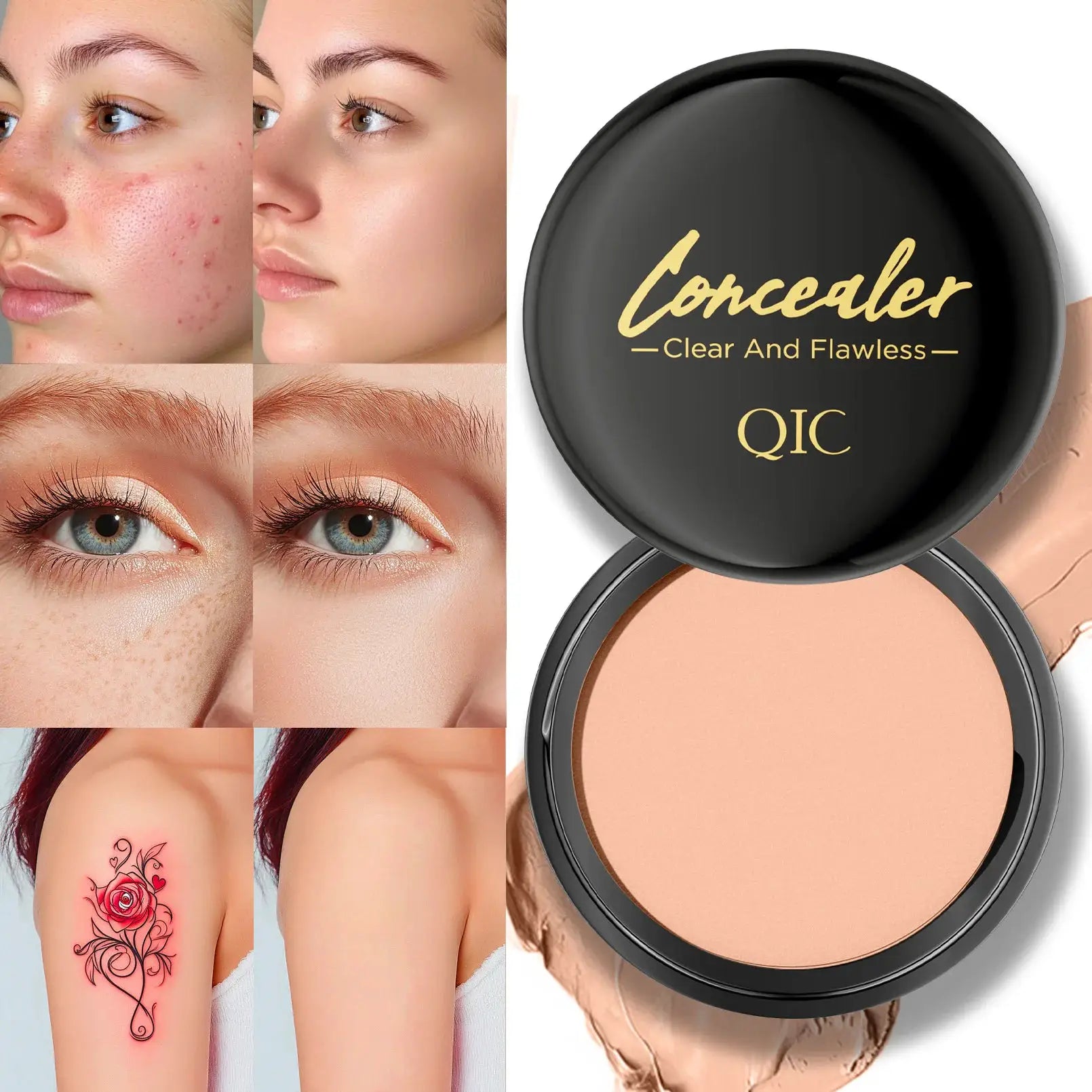 LuminaDerm Hydrating Eye Brightening Concealer Contour Cream Full Coverage Long Lasting Under Eye Corrector