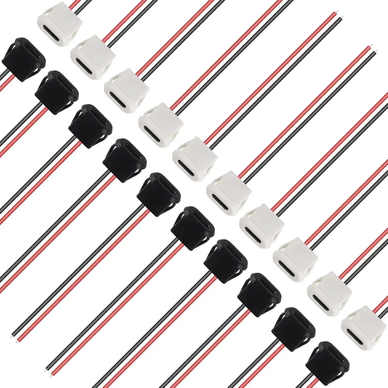 Type C Female Chassis Connector USB C Direct Crimp Jack Gold Plated Contacts Silica Gel Ring 5Pcs 10Pcs Power Cable