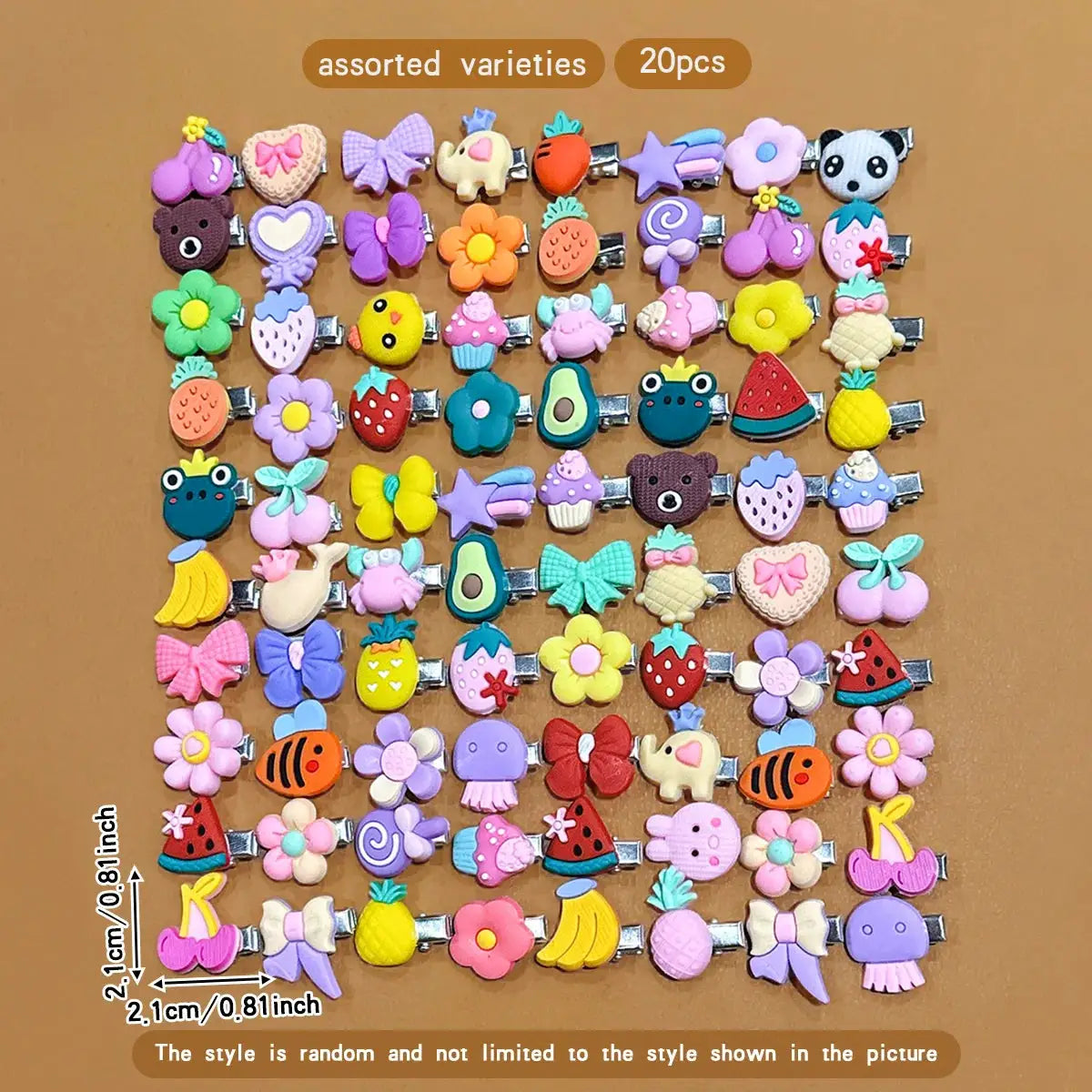 Set Of 20 Random Cartoon Cute Hair Clips For Daily Wear Women And Girls Hair Accessories