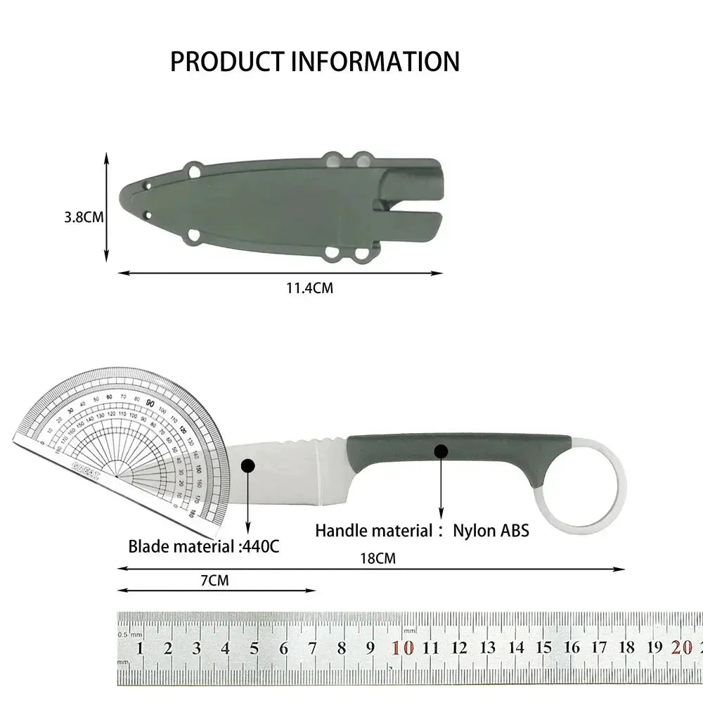 3P Portable Fruit Knife With Sleeve One Piece Stainless Steel Sharp Paring Knife For Fruit And Melon Cutting