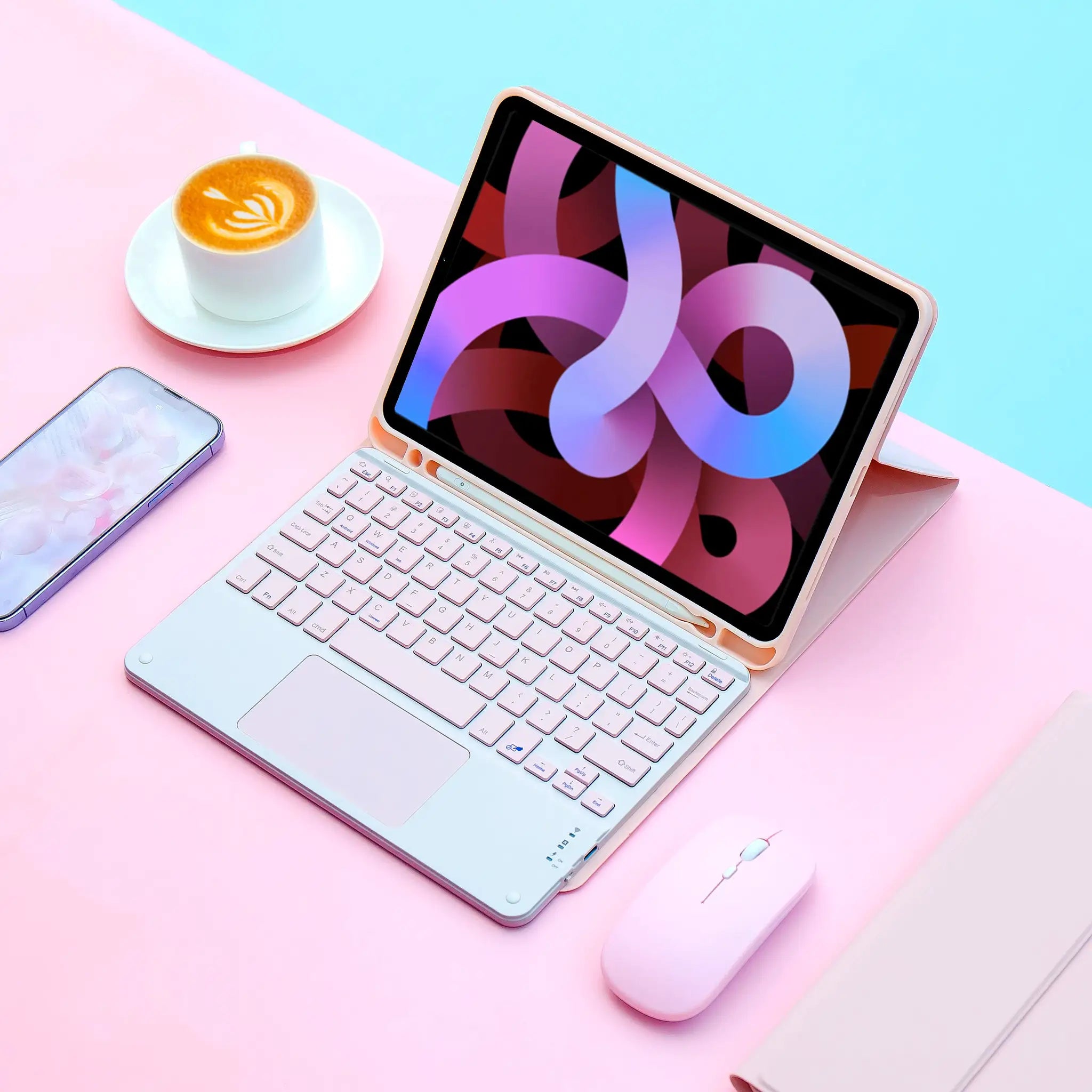 Magic Keyboard With Wireless Mouse Case For iPad 9th Gen 10.2 7th 8th Pro 11 Air M3 M4 All In One