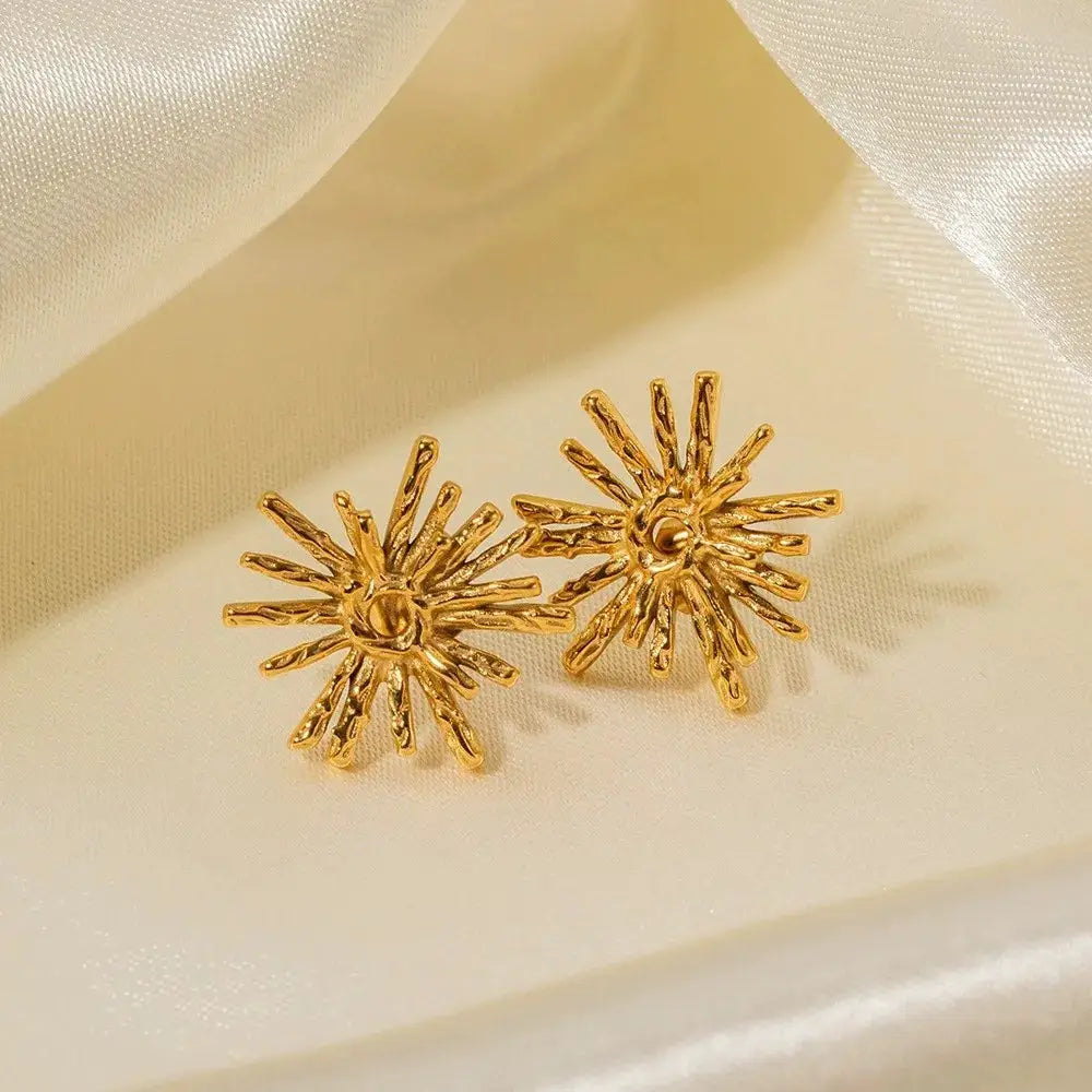 Sunflower Earrings For Women Copper Alloy Gold Color Fashion Jewelry Party Gift 2024 New