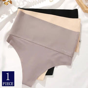 Seamless high-waist shapewear briefs set in gray, beige, and black; breathable body-shaping underwear for women.