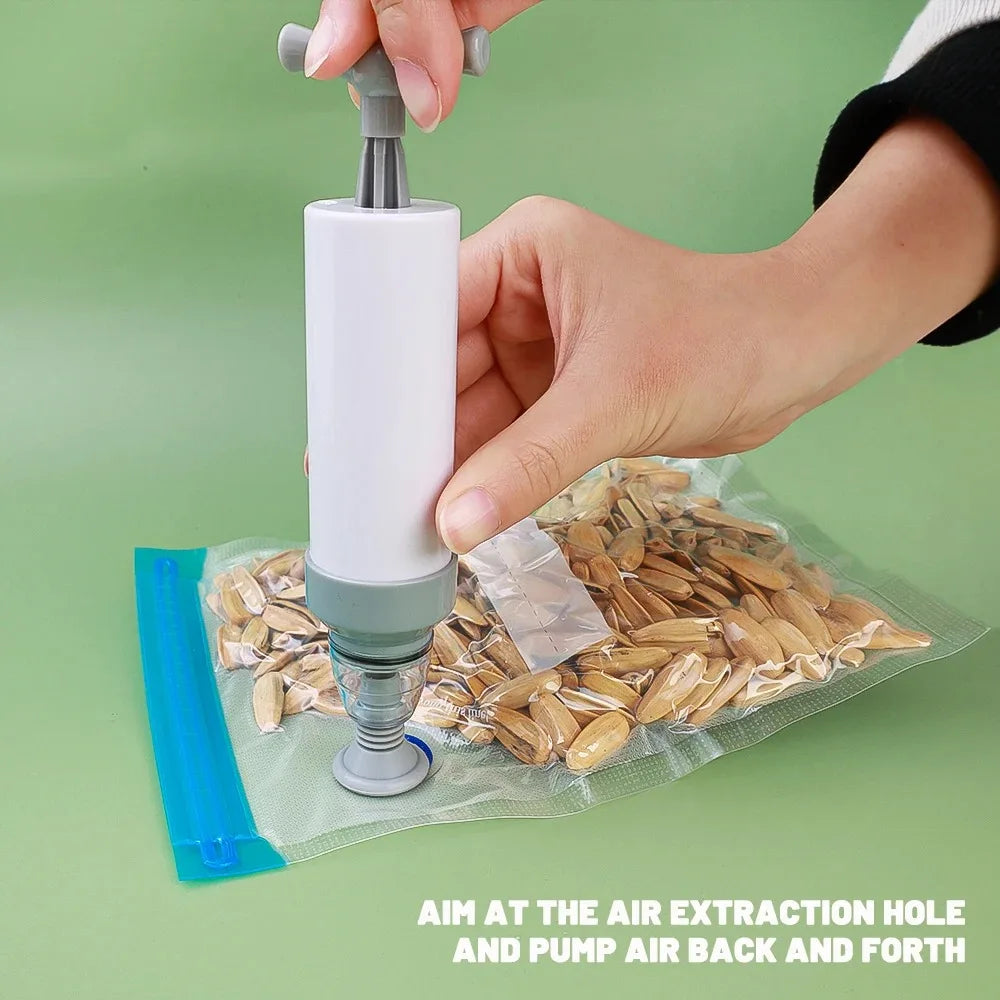 Vacuum Sealed Food Bags With Sealing Pump And Air Valve For Fresh Food Storage Small And Large Sizes 10 Or 20 Pack