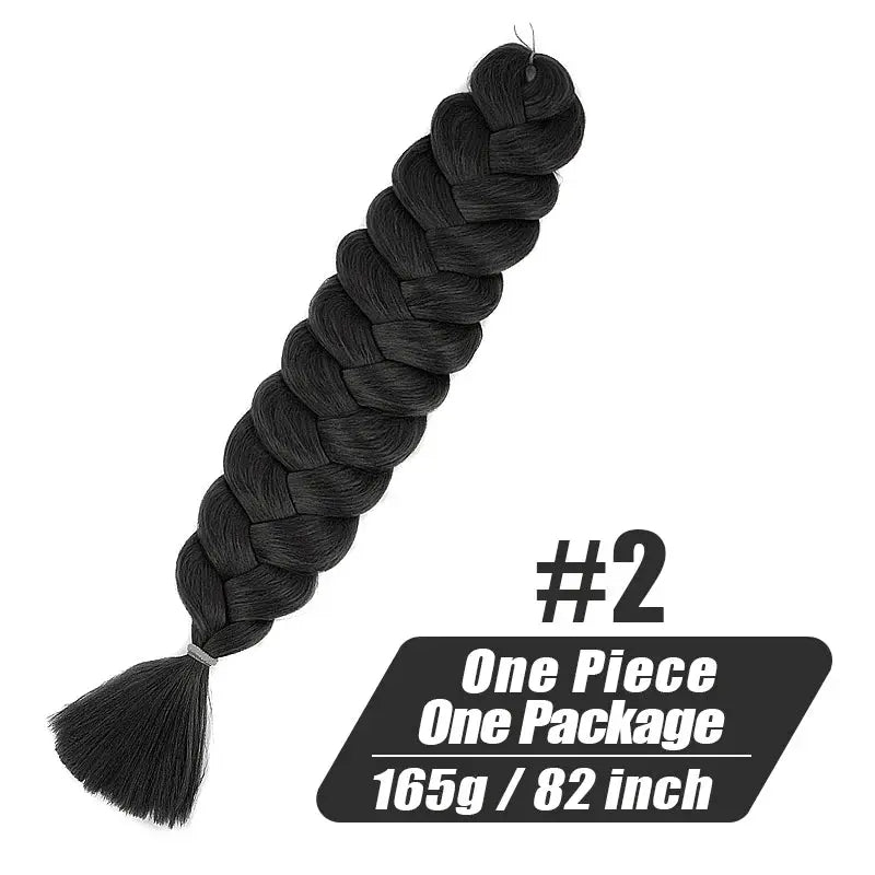 Simples Market Kanekalon jumbo braiding hair extensions, black #2, 82in, 165g, one piece