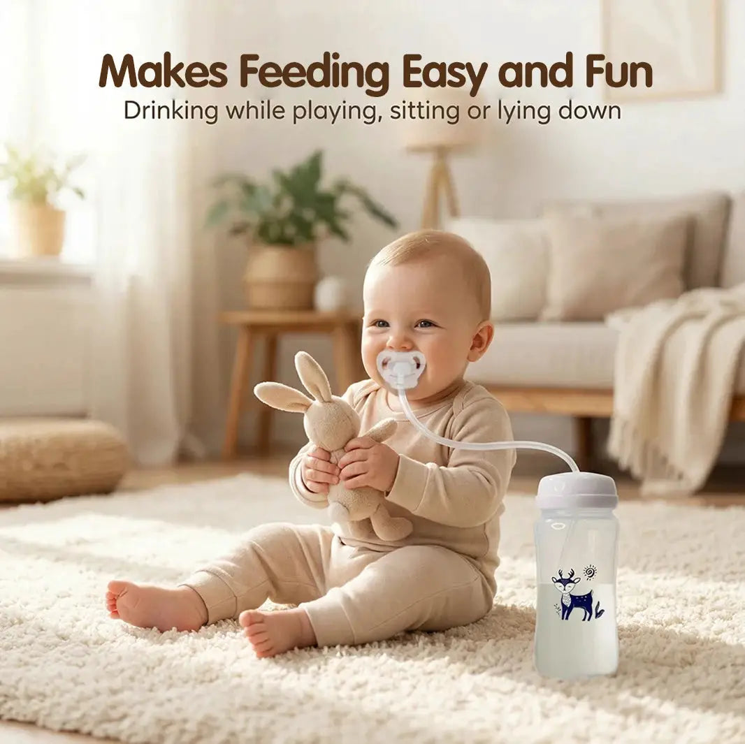 3 In 1 Hands Free 300ML Wide Neck Baby Bottle With Milk Storage Pacifier And Anti Drop Gravity Ball Feeding Bottle