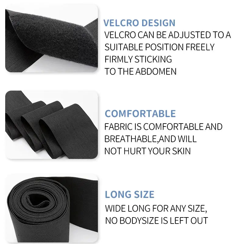 Slimming body shaper waist trainer belt for men by Simples Market; neoprene fabric, Velcro adjustable, long size