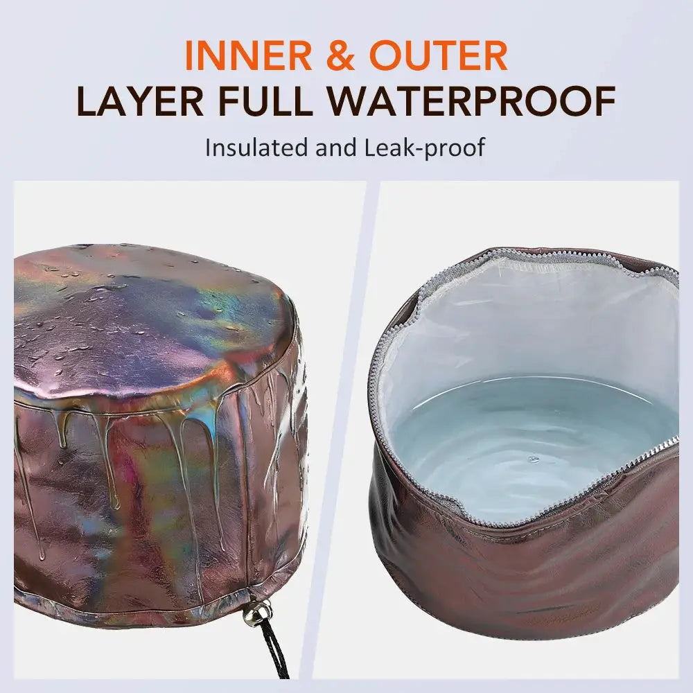 Hair heating cap by Simples Market, 10-level waterproof outer shell with iridescent finish and insulated inner liner