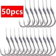 Iseini 5 Pack 50 No 10 Barbed Fishing Hooks Steel Alloy For Freshwater Reservoir Pond Angling Gear