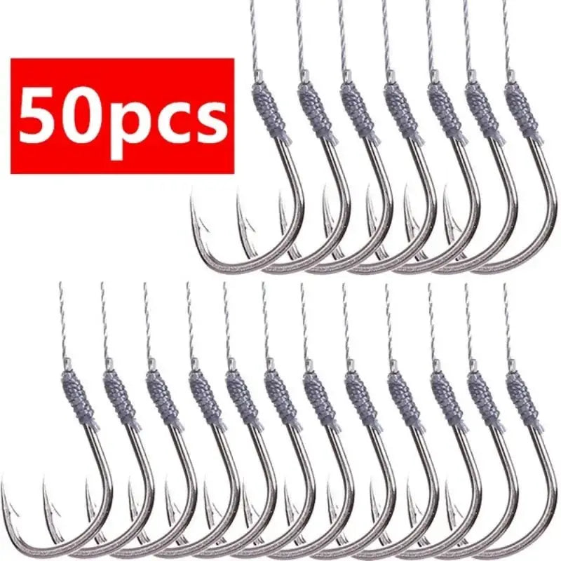 Iseini 5 Pack 50 No 10 Barbed Fishing Hooks Steel Alloy For Freshwater Reservoir Pond Angling Gear