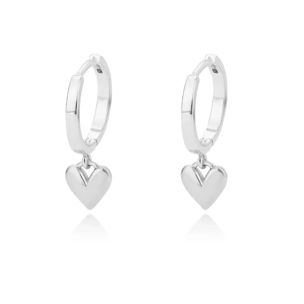 Hollow Zircon Heart Earrings For Women Stainless Steel Gold Color Jewelry Gift Free Shipping Luxury Wedding Accessory