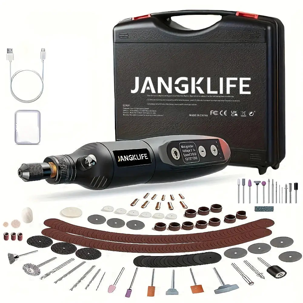 JANGKLIFE USB Cordless Rotary Tool Kit Engraving Pen For Jewelry Metal Glass DIY Mini Wireless Drill