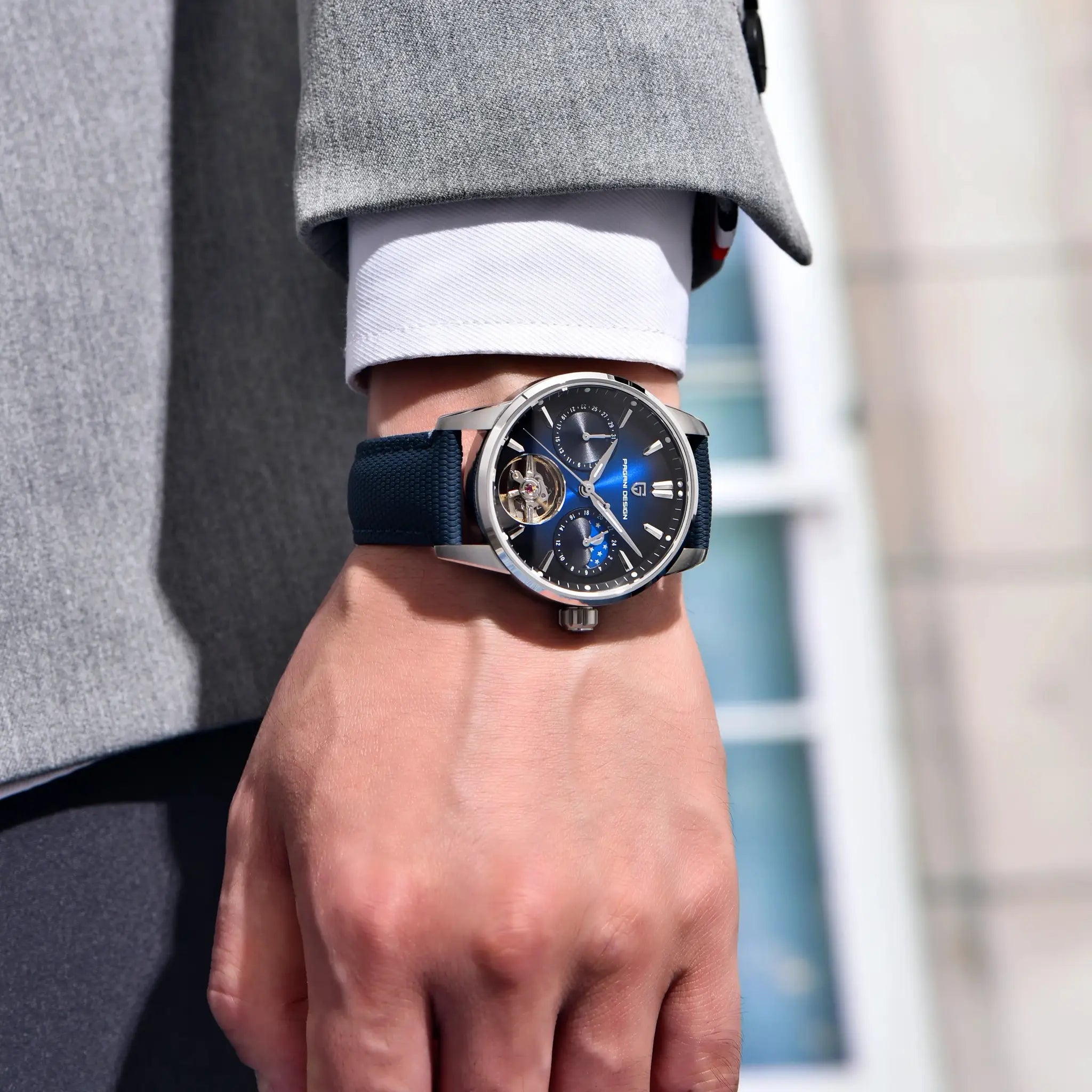 Pagani Design 2026 Mens Mechanical Watch E3255Y 41mm Sapphire Crystal Stainless Steel Calendar Waterproof Reloj Hombre