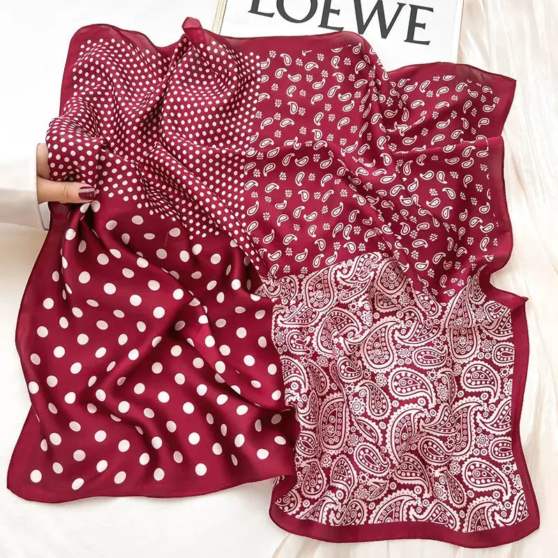 SJ01 Silk Scarf Neckerchief For Women Luxury Designer Silk Headscarf And Purse Accent Accessory
