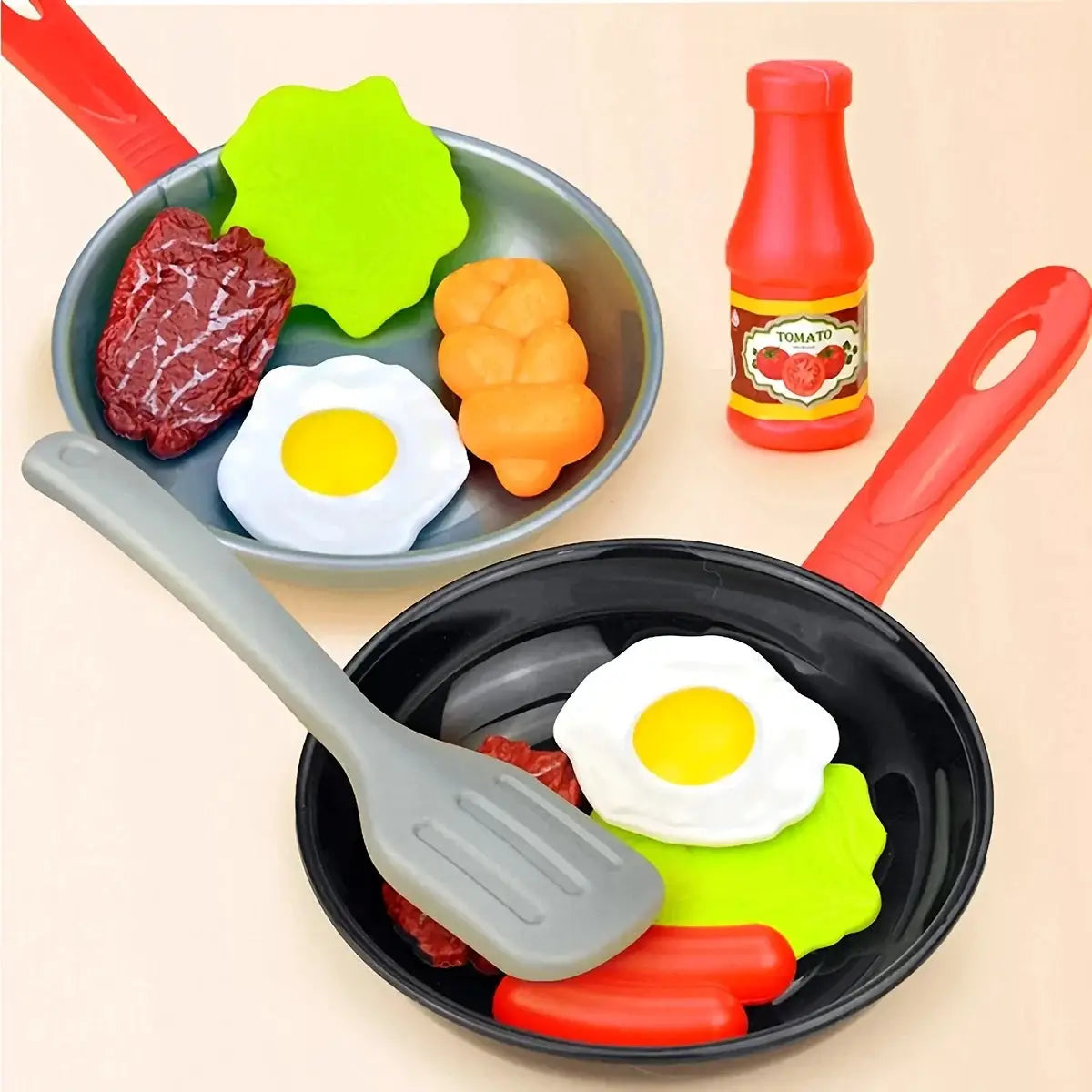 8 Piece Children Kitchen Food Toy Set Pretend Play Cookware With Steak Vegetables Bread Hot Dog Omelette Gift For Kids