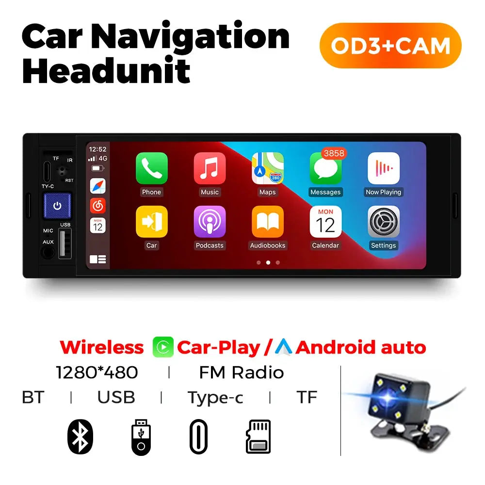 1 Wireless CarPlay Android Auto 6.86 Inch Touchscreen Car Stereo MP5