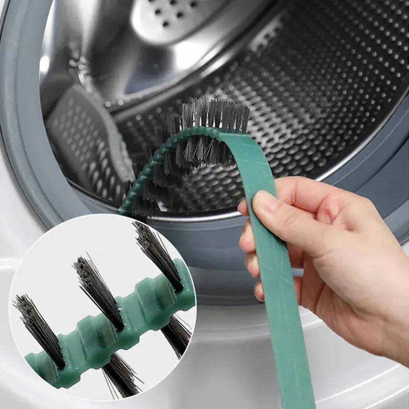 Deep Cleaning Brush for Washing Machines by Simples Market with an extra-long green handle and bristled sponge head