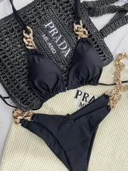 Ruotongsept New Sexy Bikini 2023 Triangle Halter 2 Piece Swimwear For Women Push Up Brazilian Bathing Suit