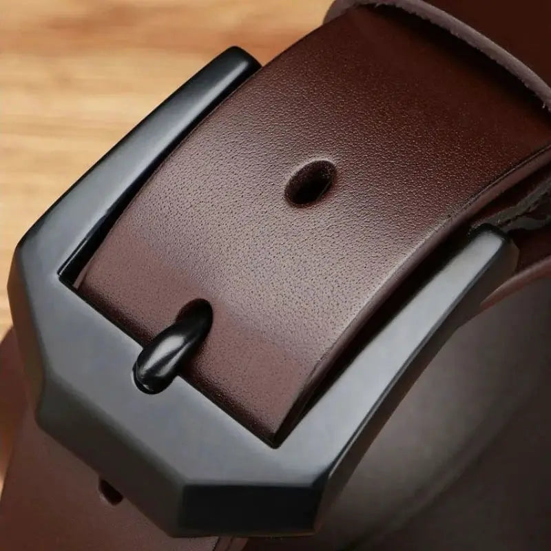 NobleLine Mens Leather Belt With Copper Automatic Buckle Adjustable And Versatile For Casual And Business Style