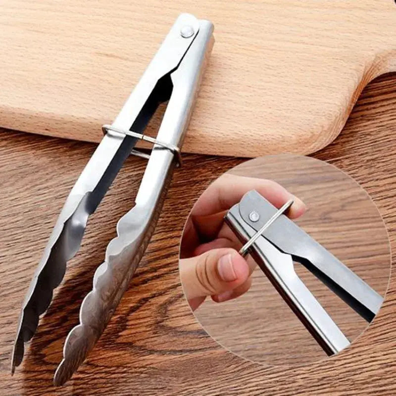 ChefPro Stainless Steel Kitchen Tongs With Sliding Rod Design For Easy Gripping And Grilling