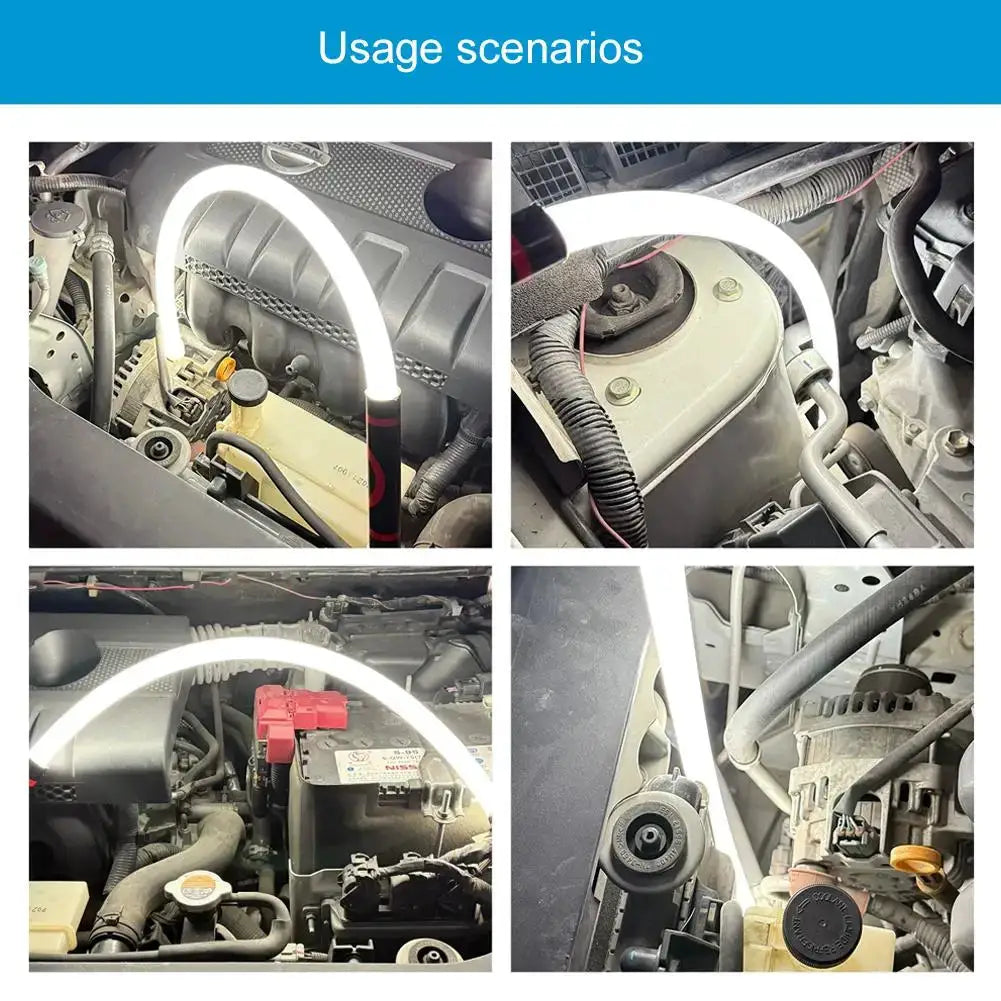 73cm flexible white LED work light for car engine bay inspection; rechargeable