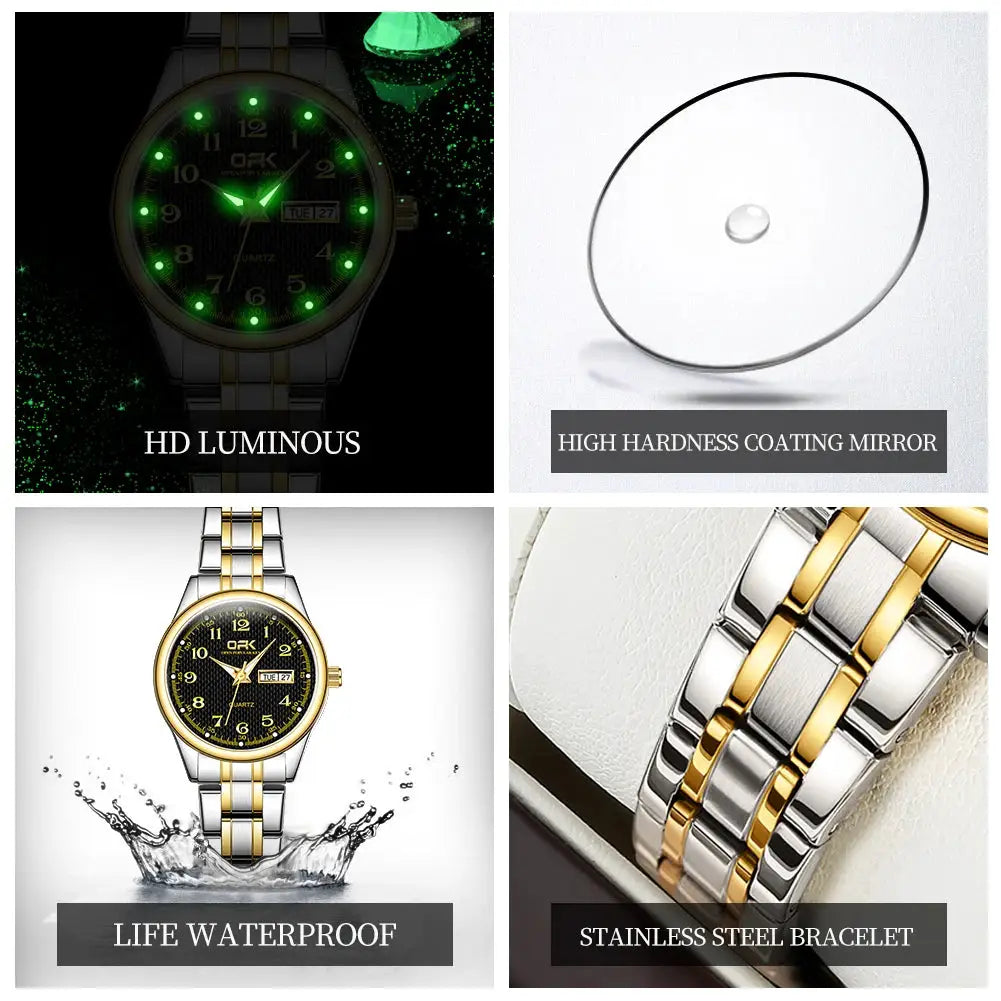 OPK 8110 Ladies Waterproof Quartz Watch With Stainless Steel Strap Luxury Timepiece
