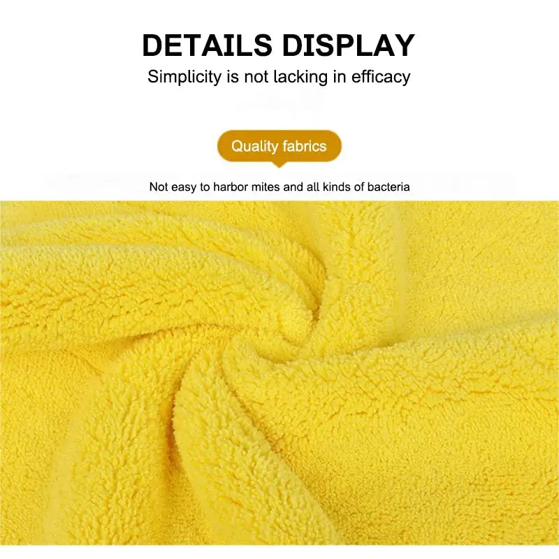 SEAMETAL microfiber car wash towel by Simples Market; yellow absorbent detailing cloth