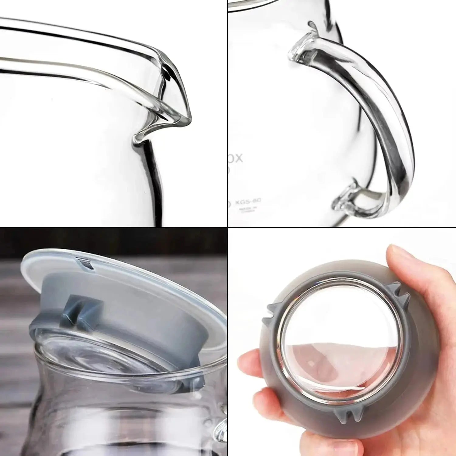 Handmade Glass Coffee Pot and Funnel Set Cloud Shaped Pour Over Server With Extraction Cup For Home Use