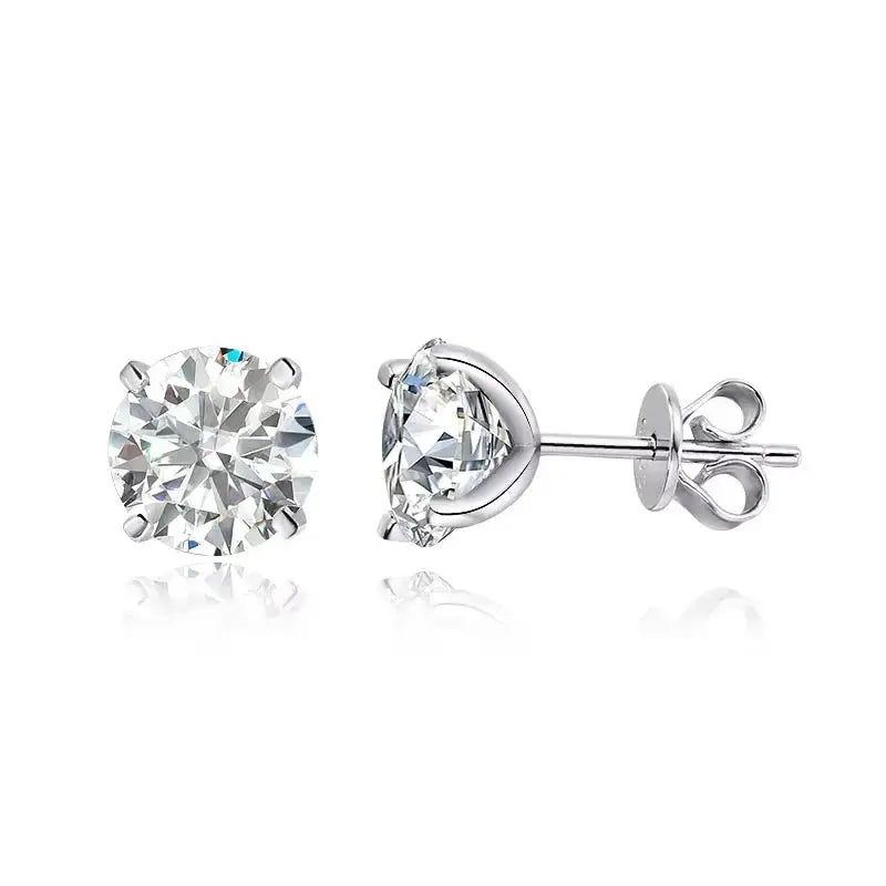 Smyoue Rose Gold Moissanite Stud Earrings For Women 0.2 to 3 CT Sparkling Lab Diamond 925 Silver Classic Wedding