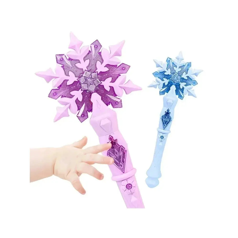 Princess Snow Wand Toy For Girls Glowing Fairy Wand With Light And Sound Snowflake Design For Christmas Halloween
