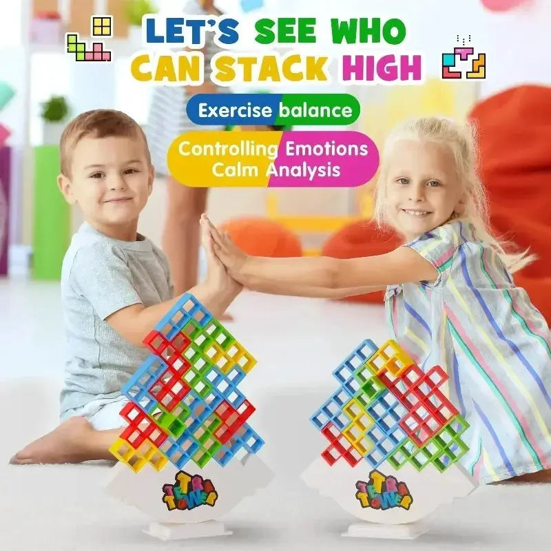 Jigsaw Building Block Toys for Kids, Balance Stacking and Construction Board Games for Tabletop Fun