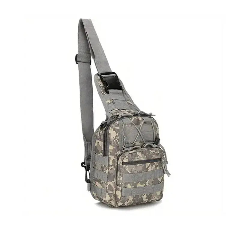 Chest bag tactical sling bag in gray digital camouflage by Simples Market