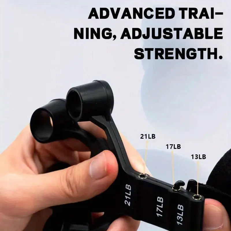 Simples Market 5-Finger Trainer silicone wrist grip strengthener, black, adjustable 13/17/21 lb