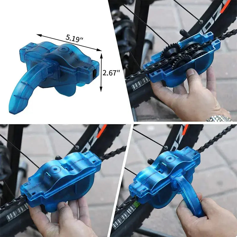 Portable Bicycle Chain Cleaner Kit With Brushes Scrubber Wash Tool For Mountain Bike Cleaning Outdoor Accessory