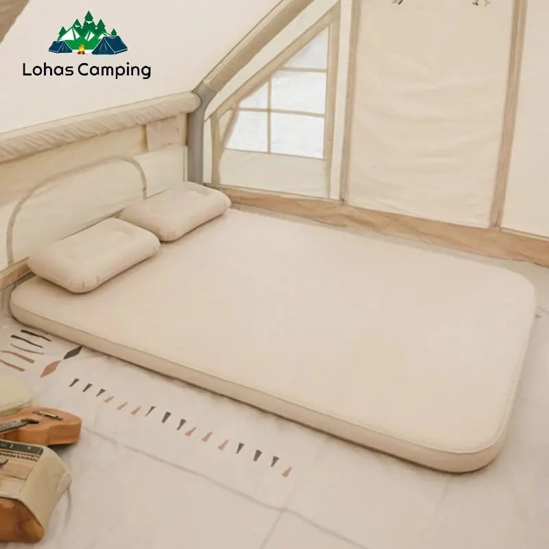 Lohascamping Double Self Inflating Mattress Thick 10cm Camping Sleeping Pad 1 To 2 People Compact Folding Air Mat