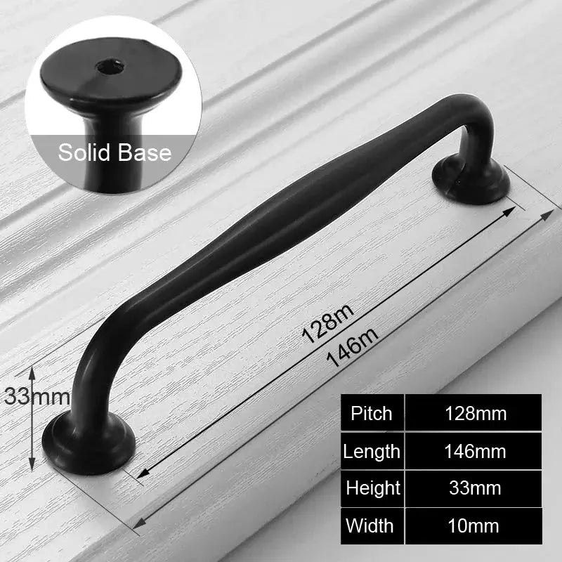 Black Aluminum Cabinet Knobs And Handles For Kitchen And Furniture Drawer Pulls Cupboard Handles