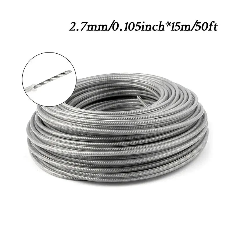 LUSQI Steel Wire Nylon Grass Trimmer Line 5M 10M 15M Replacement Rope For Brush Cutters And Lawn Mowers