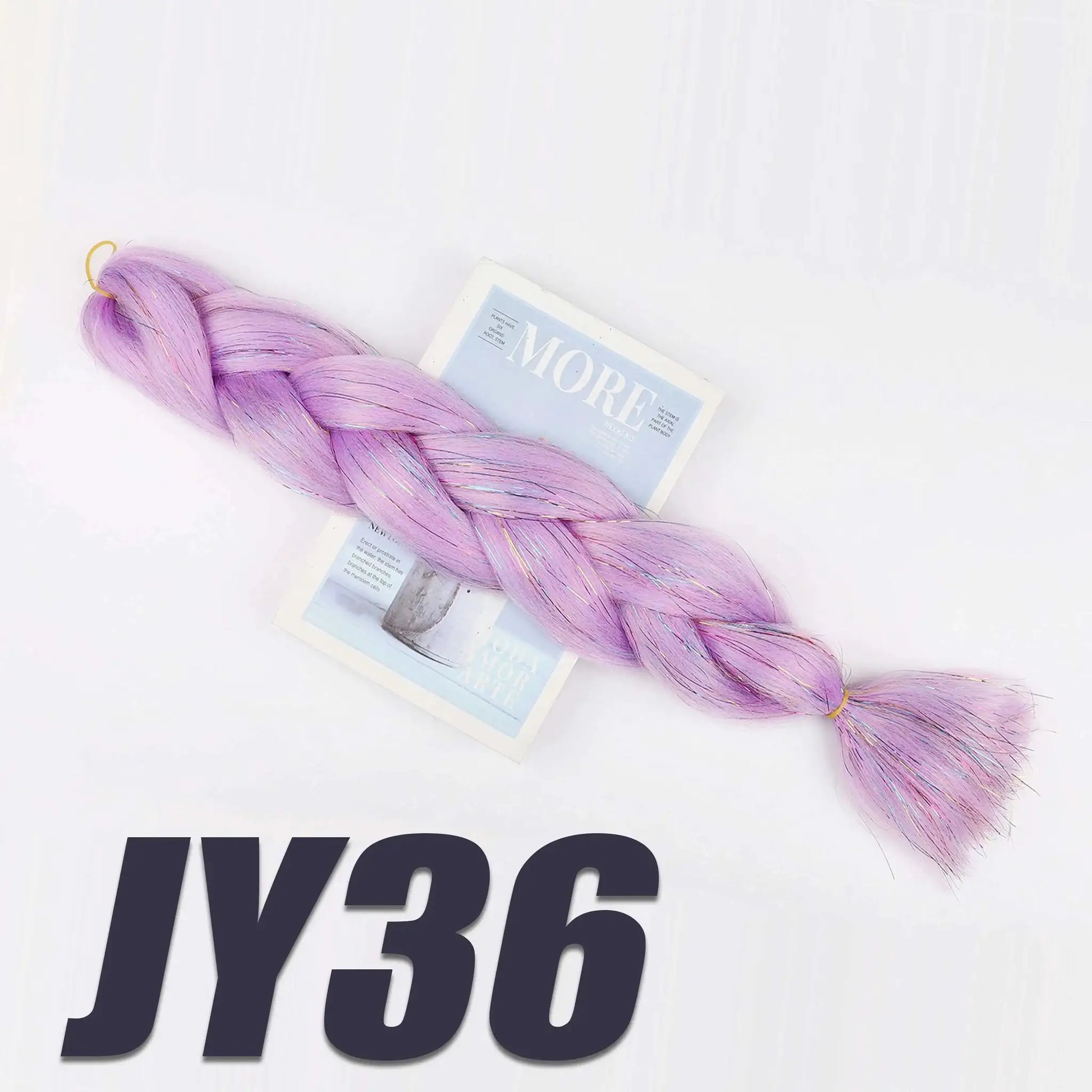 Crochet hair bundle by Simples Market, synthetic Kanekalon, pre-stretched jumbo curls in lavender purple.
