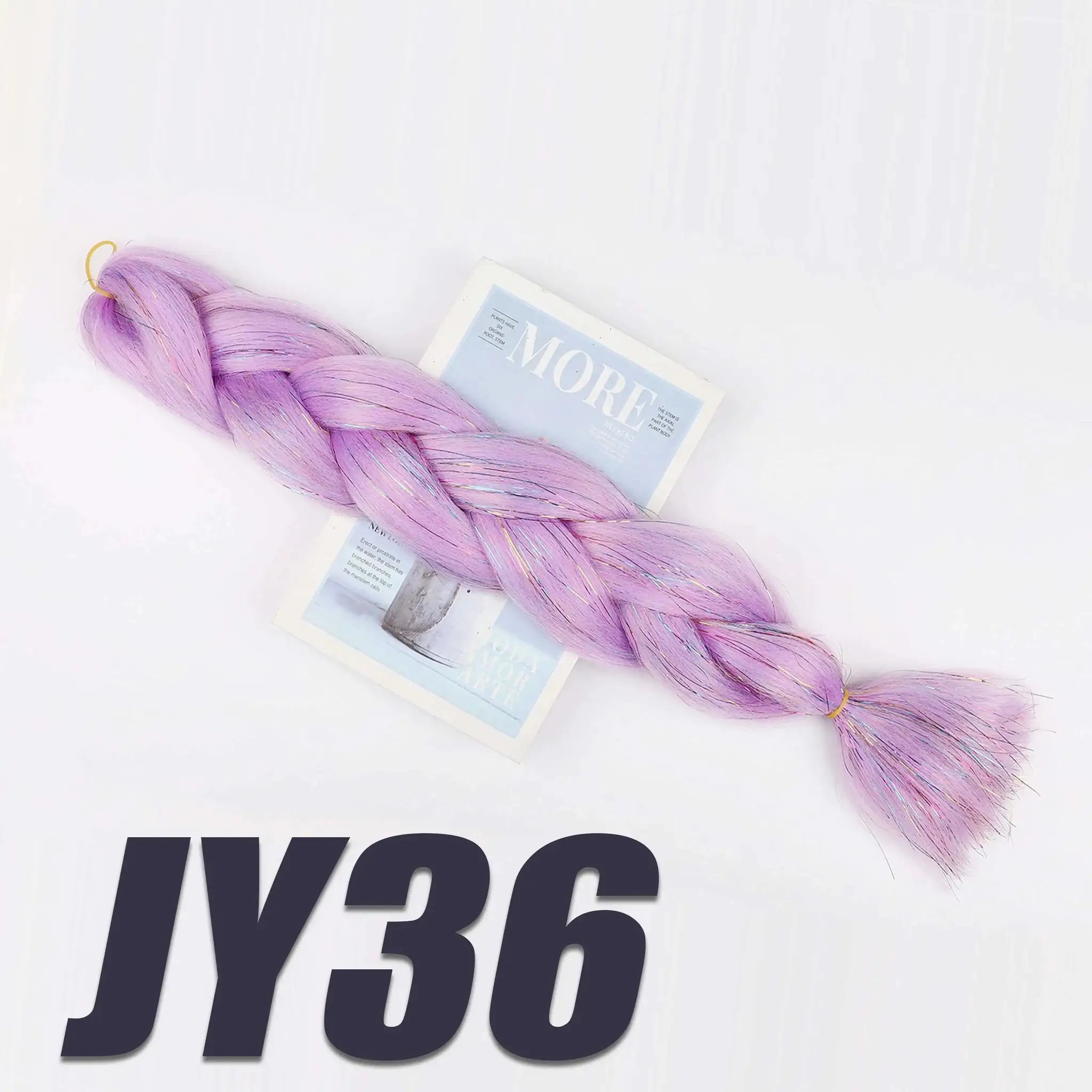 Crochet hair bundle by Simples Market, synthetic Kanekalon, pre-stretched jumbo curls in lavender purple.