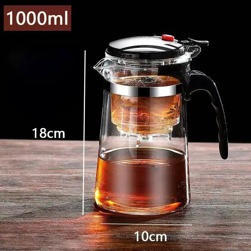 LuminaGlass Teapot Set High Temperature Resistant Glass With One Click Tea And Water Filtration