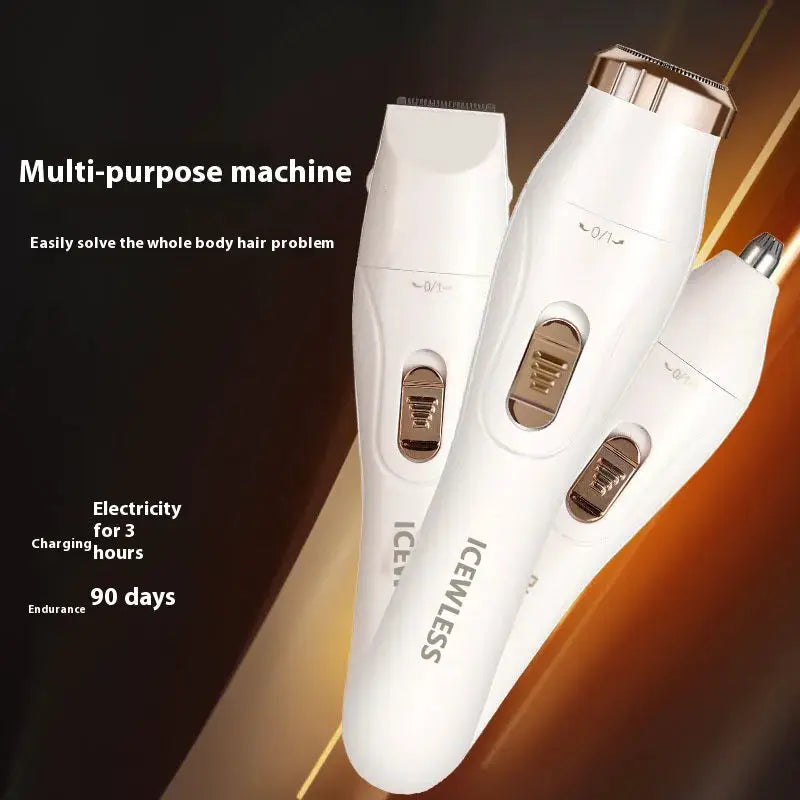 Electric hair trimmers for women, white waterproof multi-purpose shaver set (3 pieces)