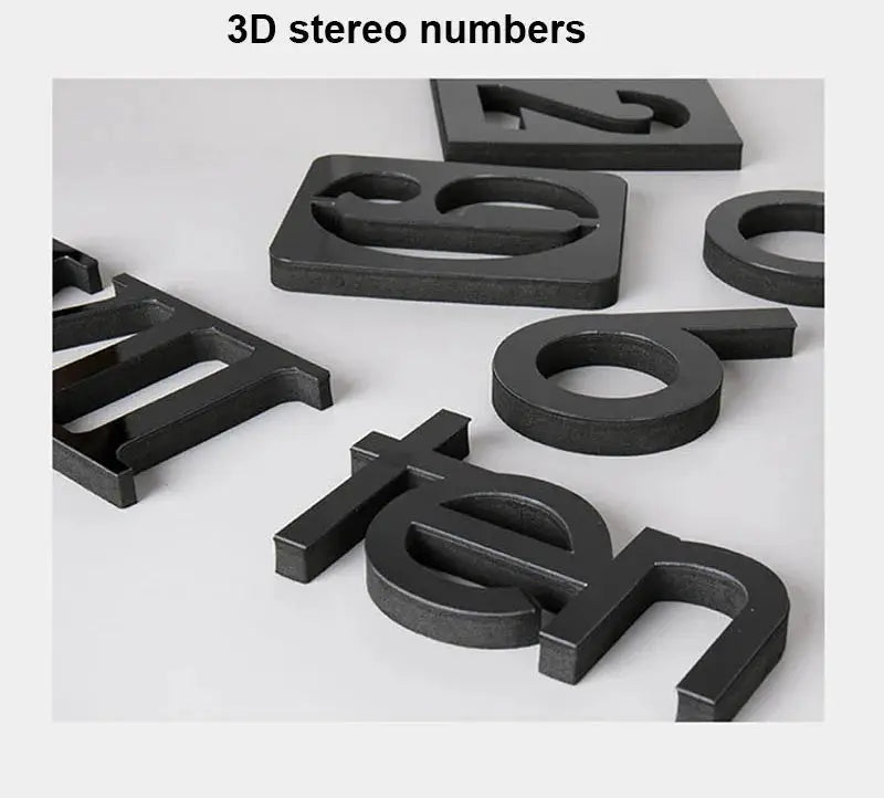 Simples Market 3D black number wall decor set, large 90–120cm for DIY wall clock