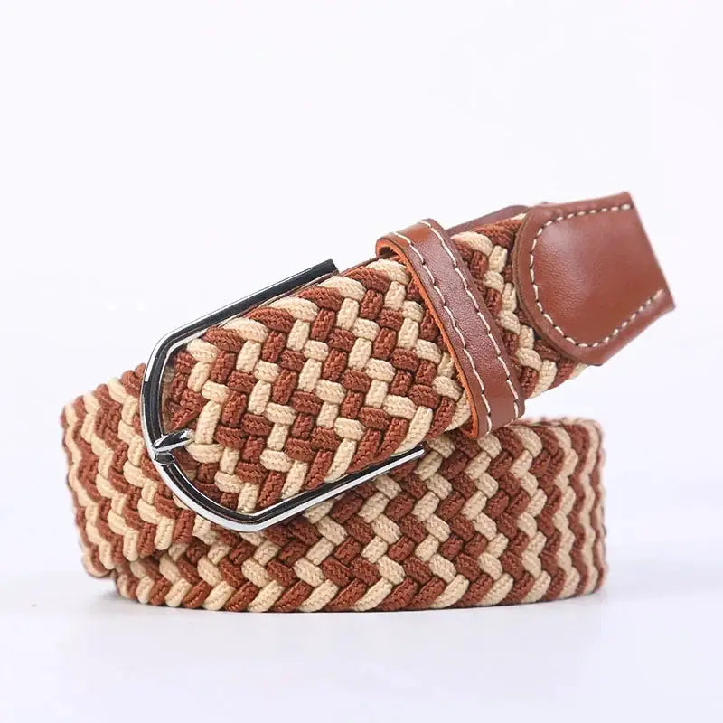 UrbanFlex Unisex Knitted Pin Buckle Belt Elastic Braided Canvas Stretch For Comfortable Jeans Wear