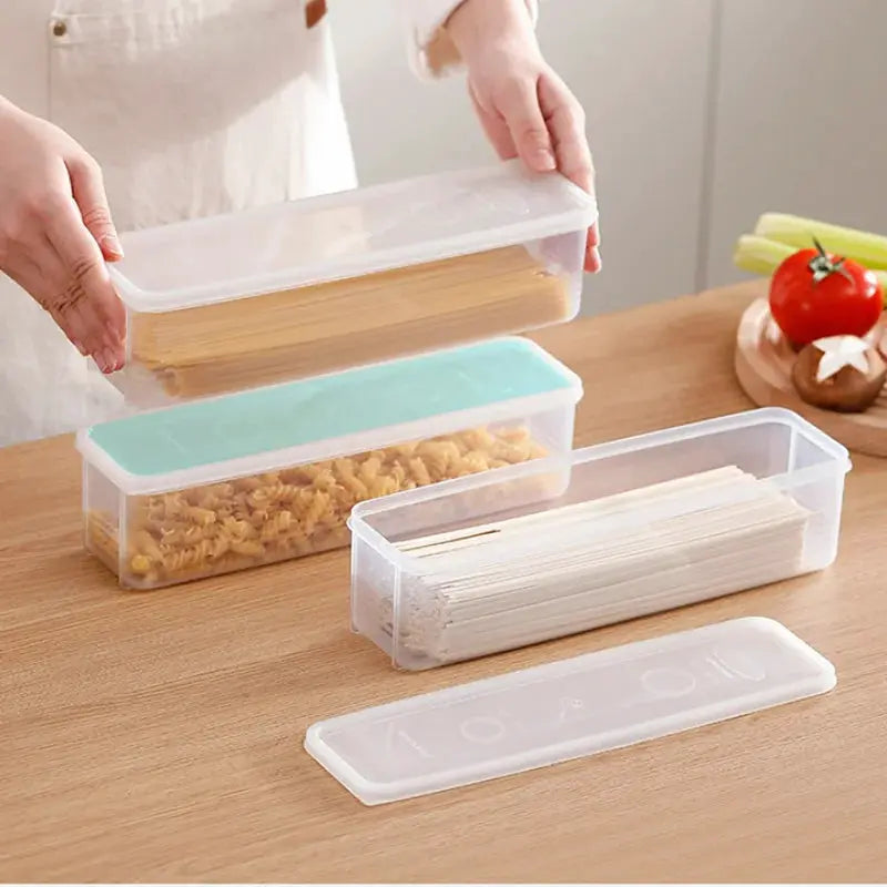 Airtight Spaghetti Canister Pasta Storage Container With Lid For Cereal Grains Pantry Organization