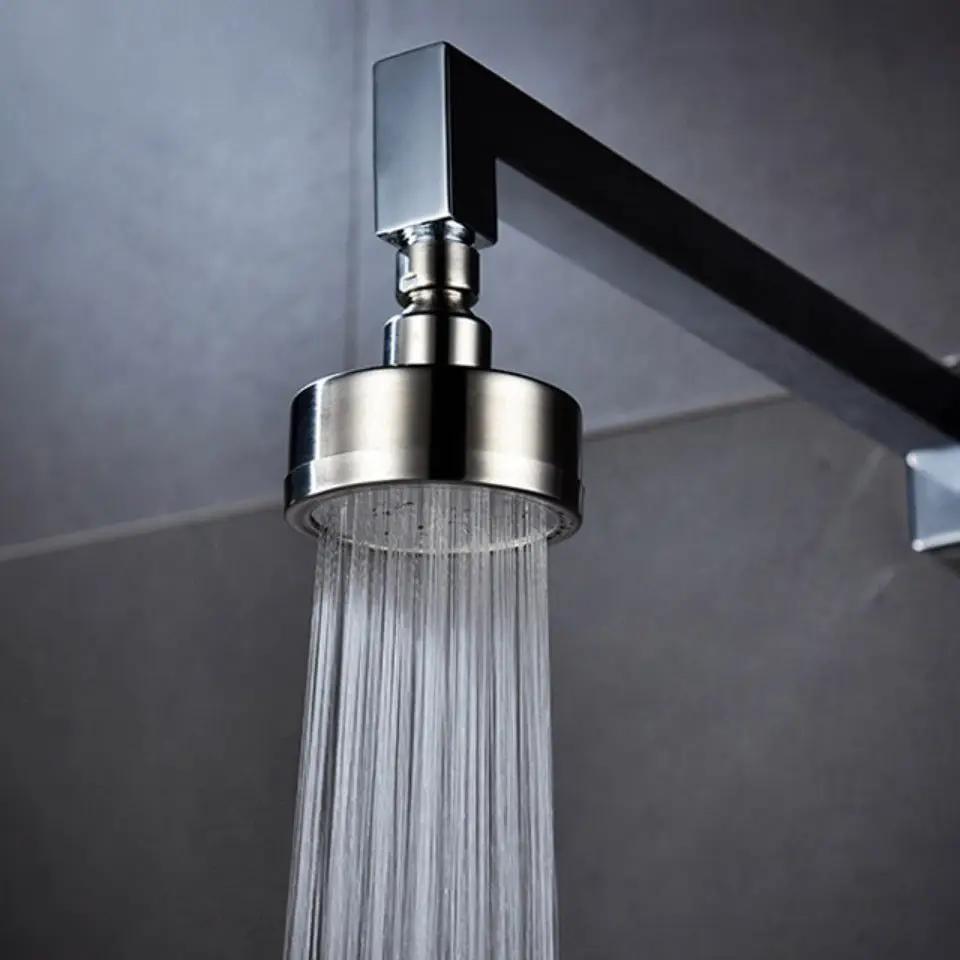 Shower head, brushed 304 stainless steel, pressurized water-saving, small top spray, detachable and washable