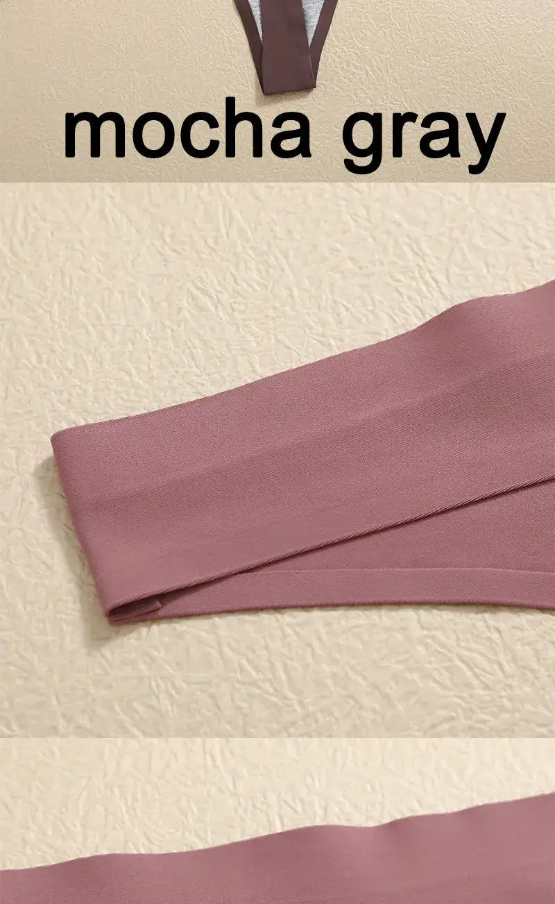 Mocha gray seamless G-string underwear fabric swatch