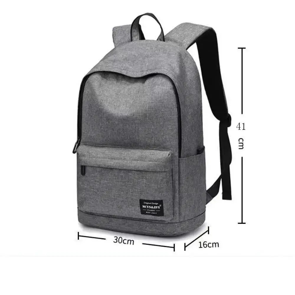 Simples Market grey minimalist backpack, large-capacity travel and student bag