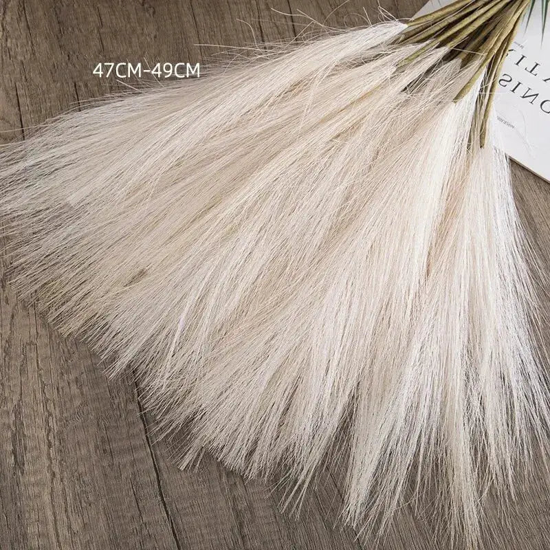 Simples Market 10pcs artificial reed pampas bouquet in cream beige for Bohemian home decor