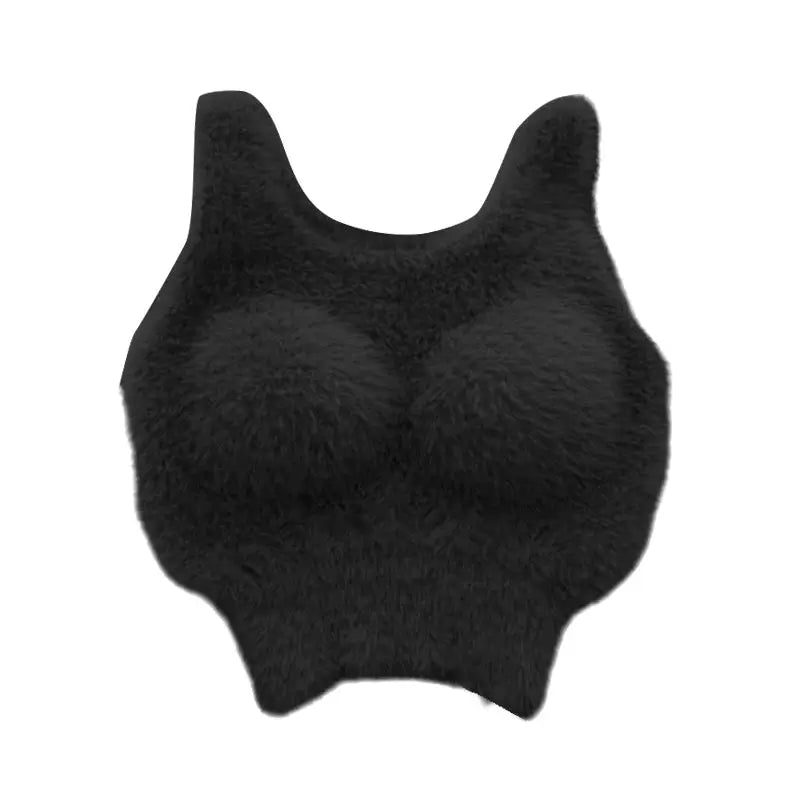 Simples Market black plush fleece bralette with padded cups