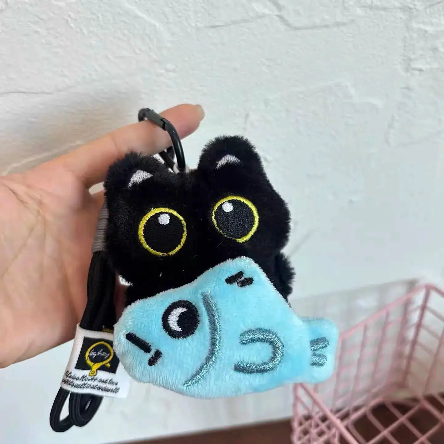 Cute Plush Black Cat Keychain Bag Charm Pendant Kawaii Toy For Women And Couples Gift Accessories